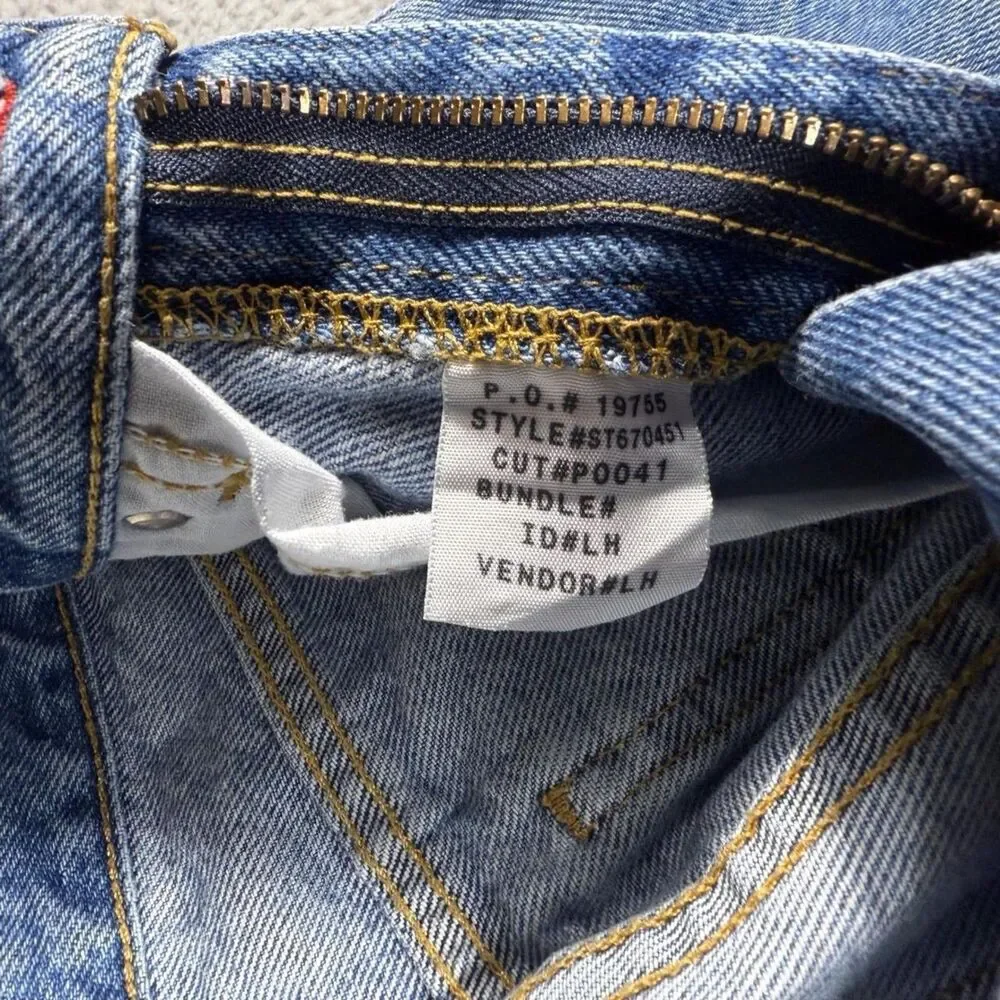 Vintage Polo Jeans Co Ralph Lauren Boys Size 10 Cotton Jeans American Flag Patch